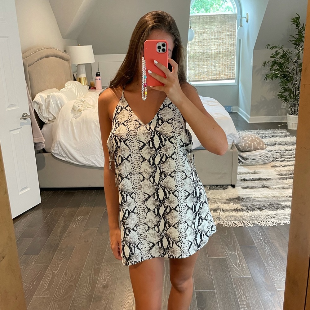 Snakeskin silk dress